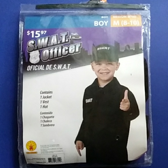 S.W.A.T. Officer Halloween costume size M (8-10) - Picture 1 of 8